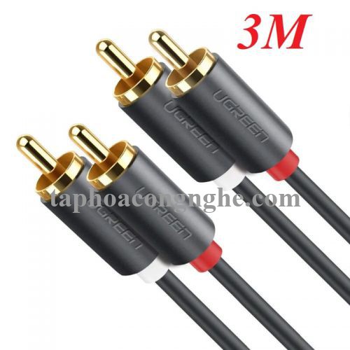 Ugreen 10519 3M màu Đen Cáp âm thanh Bông sen 2 ra 2 dương AV104 30010519